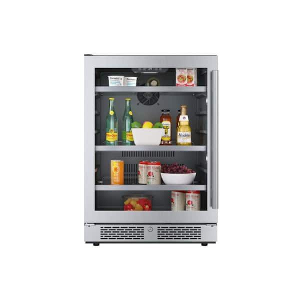 Avallon 24” Single Zone 140 Cans Built In Stainless Steel Temperature Control Wine/beverage Fridge 