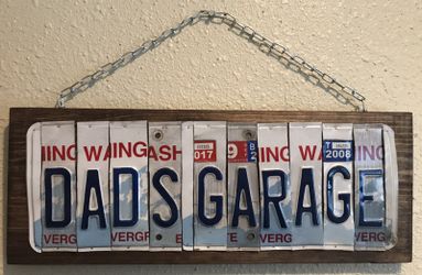 DADS GARAGE License Plate Sign