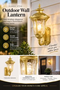 Classic Gold Outdoor Wall Lantern