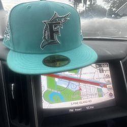 Old School Florida Marlins Fitted Hat Size 7 7/8 Brand New