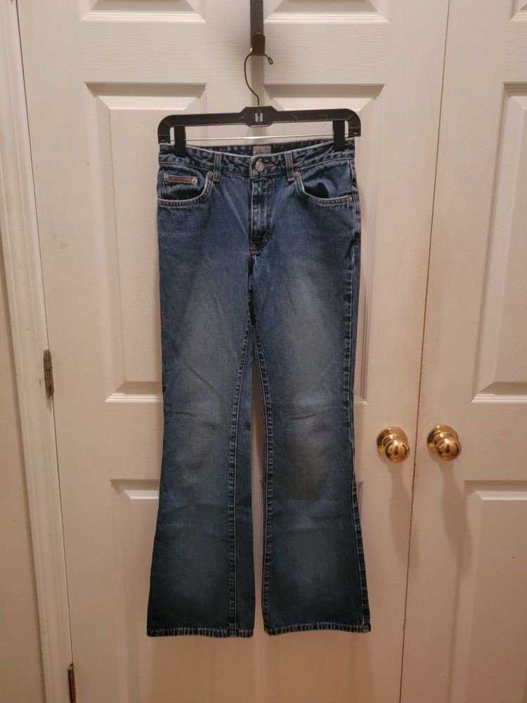 Calvin Klein Women's All Over Sandblast New Flare Jeans - Size 1