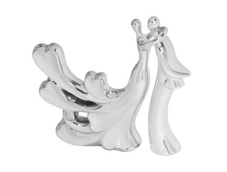 Dancing Couple Sculpture Size: 14"W X 3"D X 13"H Material: Ceramic