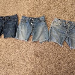 Levis Citizens Of Humanity Men's Jeans Shorts Cut Offs 33 3 Pair
