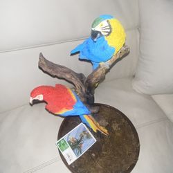 Large Macaw Parrot Statue Tropical Bird Sculpture Decor 20”