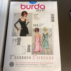 Burda 7044 Sewing Pattern Sz’s 6-18