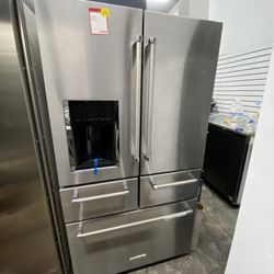 KitchenAid 5 Door Refrigerator Stainless Steel Open Box 