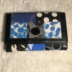 Coach Women’s Wallet Blue/black Med 