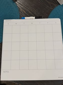 Dry Erase Monthly Calendar Board