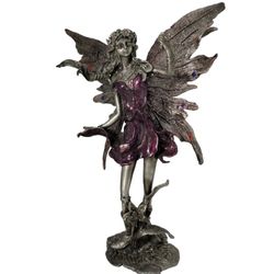Fairy Figure Resin Garden Statue Standing Figure Resin w/ Rhinestones 11 " Tall

