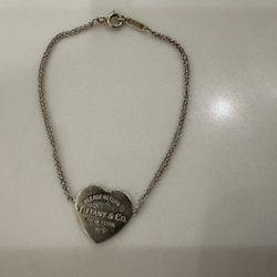 Tiffany & Co Heart Tag Double Chain Bracelet .925 Silver
