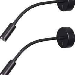 New 2 Pack Wall Mounted Reading Lamp LED 3W Warm White 3000K Hardwired for Reading Matt Black