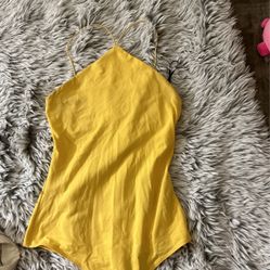 Yellow Thong Bodysuit (H & M)