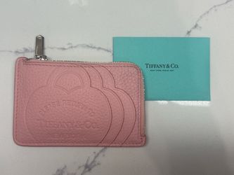 Tiffany & Co. Pink Leather Zip Card Case