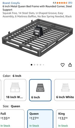 6 Inch Metal Queen Bed Frame