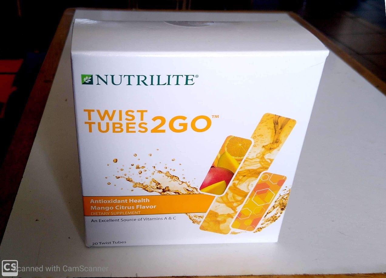 Twist tubes 2 GO antioxidant health mango citrus flavor