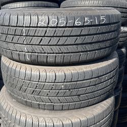 Set Of Tires (4) 205-65-15 Michelin 