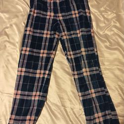 Dark Teal And Pink Plaid Pajamas Pants - Juniors Wonder Naton XL (14-16)