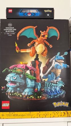 Pokemon Lego Set - Venusaur Charizard Blastoise with Kanto Badges