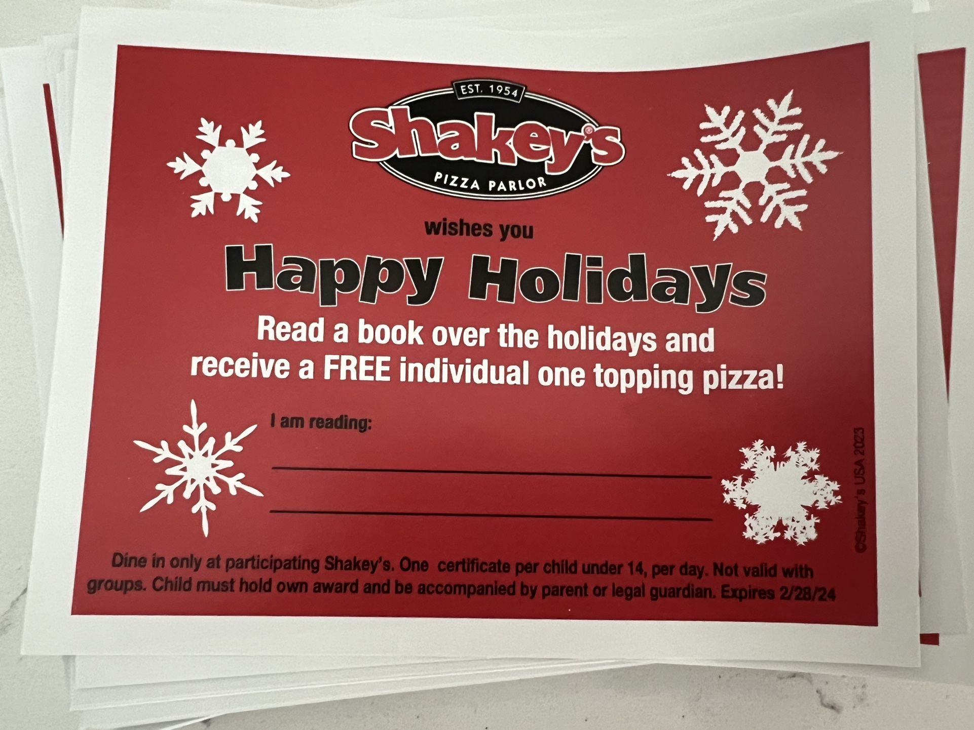 3 Free Shakeys Pizza Coupon For Kids Under 14 Only