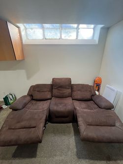 Brown reclinable couch