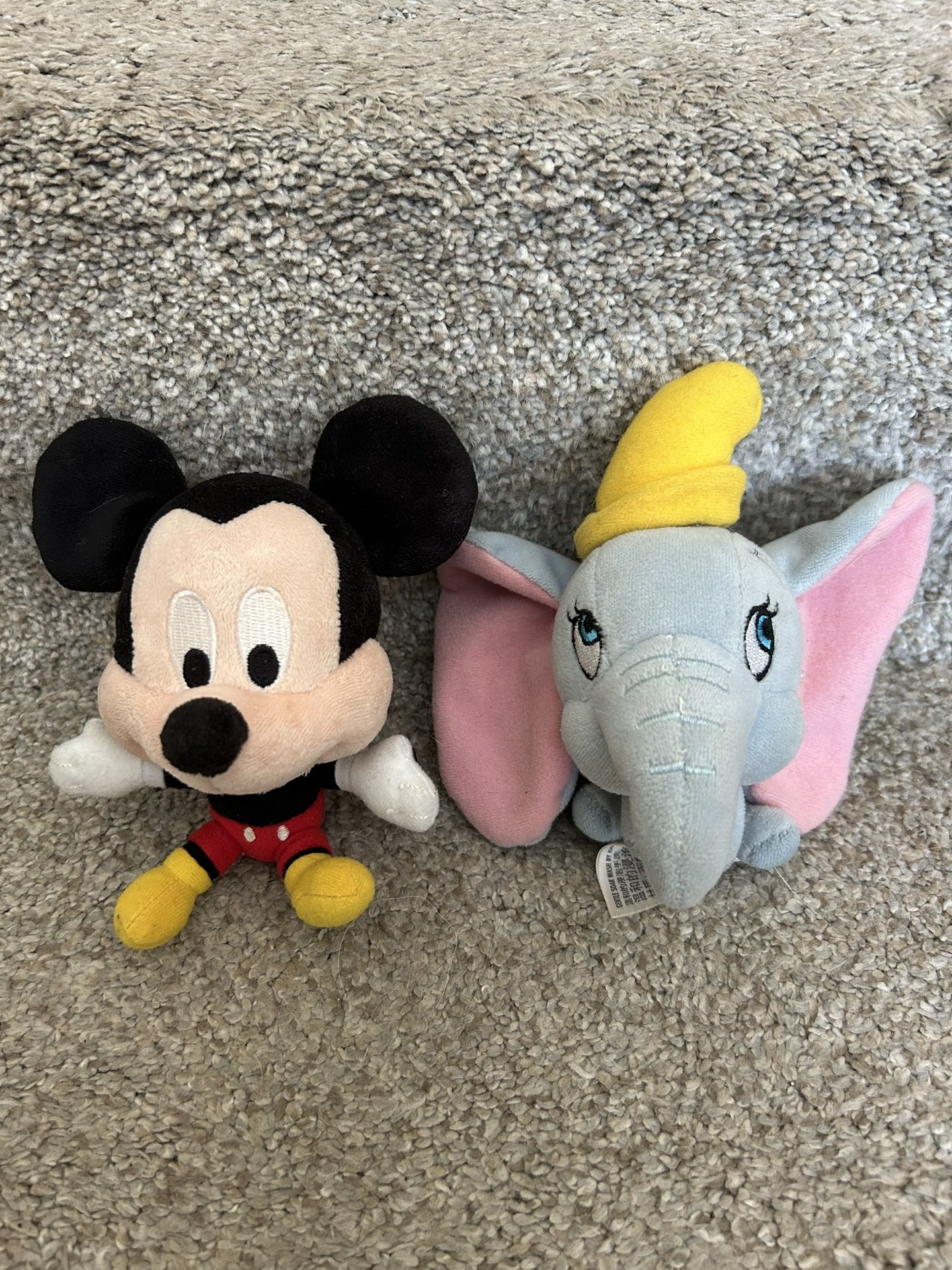 Pair of 2 Disney Parks Dumbo and Mickey Mouse Plush keychains