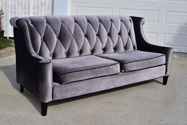 Armen Living Grey Velvet Sofa With Black Piping For In Azusa Ca Offerup