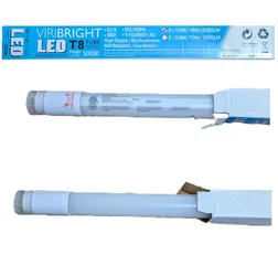 24 pack Viribright 4 ft LED T8 Tube Daylight 5000K 18 Watt G13 Self-Ballasted