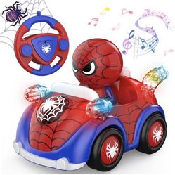 NQD Spider Remote Control Car for Toddlers, RC Cars with Music and Lights, ABS Material RC Cartoon Race Car Toys for Kids Birthday Gifts for Boys Age 