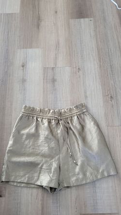 Gold Metallic Drawstring Shorts