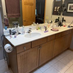 85x22 Vanity Top, 84x40 Mirror, Faucets, Medicine Cabinet, More
