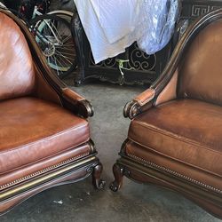 Leather chairs for living room