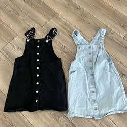 Set A Two Forever 21 Girls, Overall Jean Dress 9/10