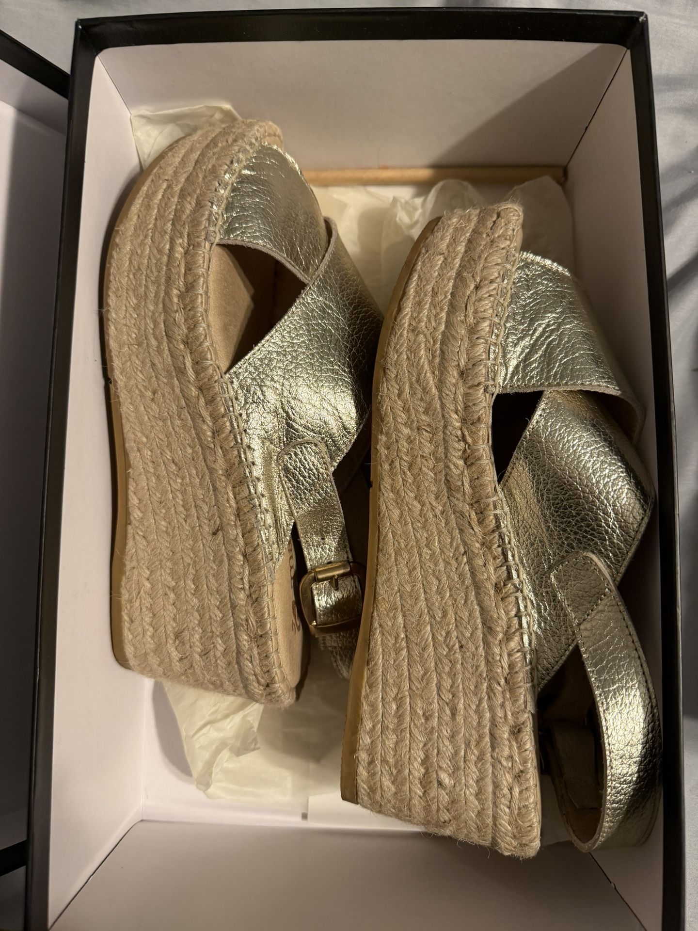 Macarena Metallic Espadrille Wedges