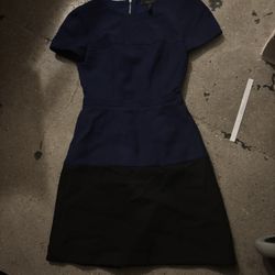 bcbg max azria blue and black cocktail dress 