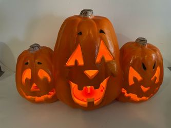 Light-Up Halloween Jack-O-Lantern Trio Decoration