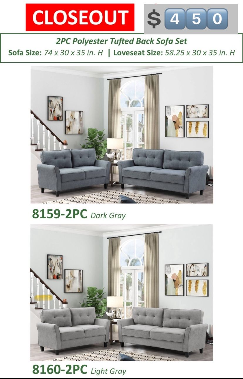 2-pc. Closeout. While Supply Lasts. $450