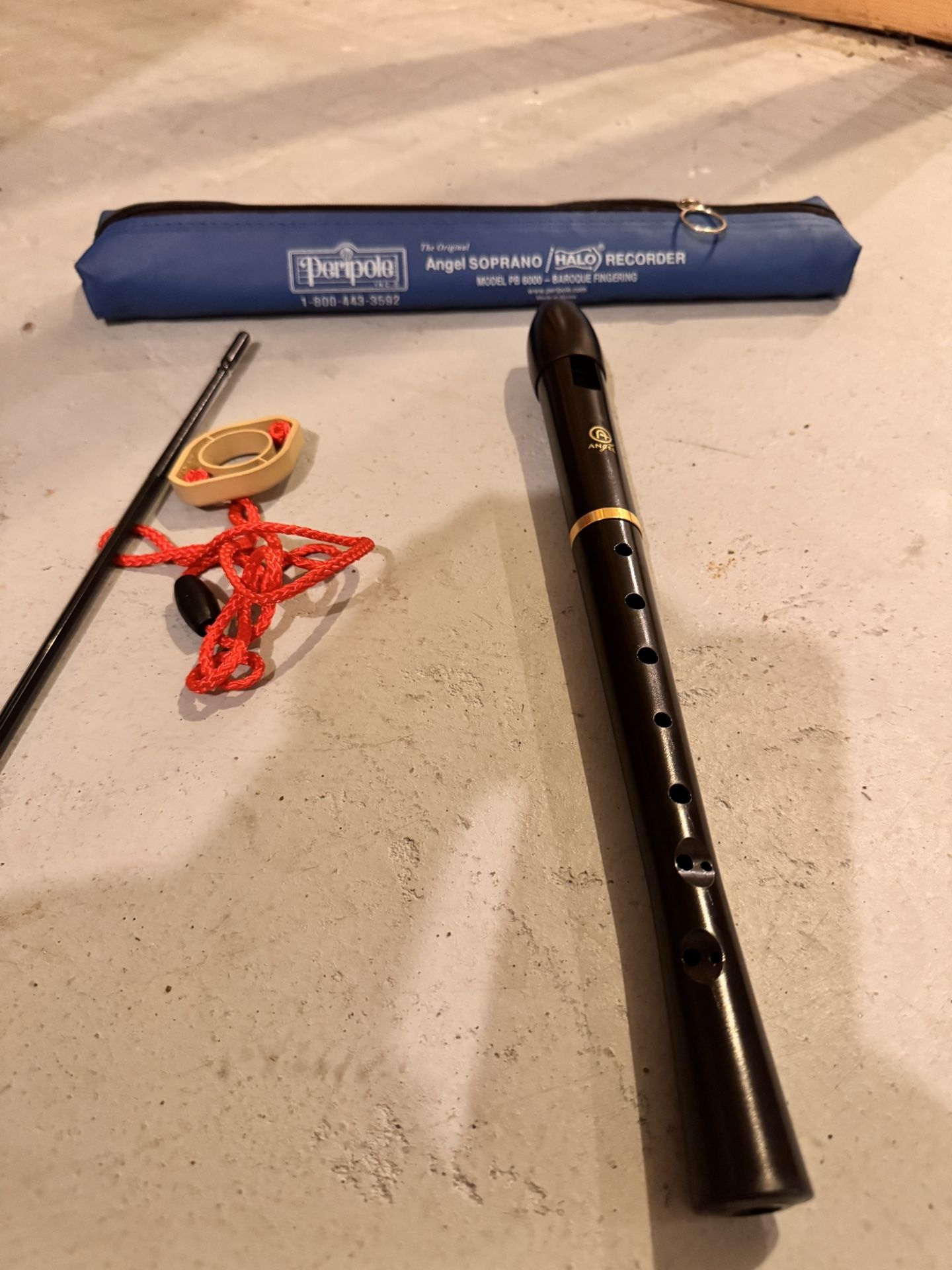 Peripole Angel Soprano Halo Recorder Model PB 6000 Baroque Fingering With Bag
