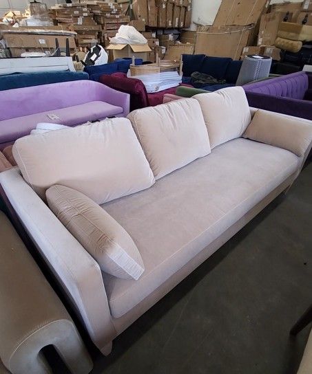 Knox 84" Modern Farmhouse Sofa, Fawn Brown