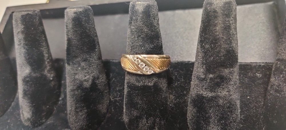 Men's Diamond Band Dua Tone