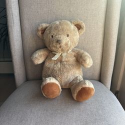 Soft Tan Teddy Bear Plush – 10” – Gently Used