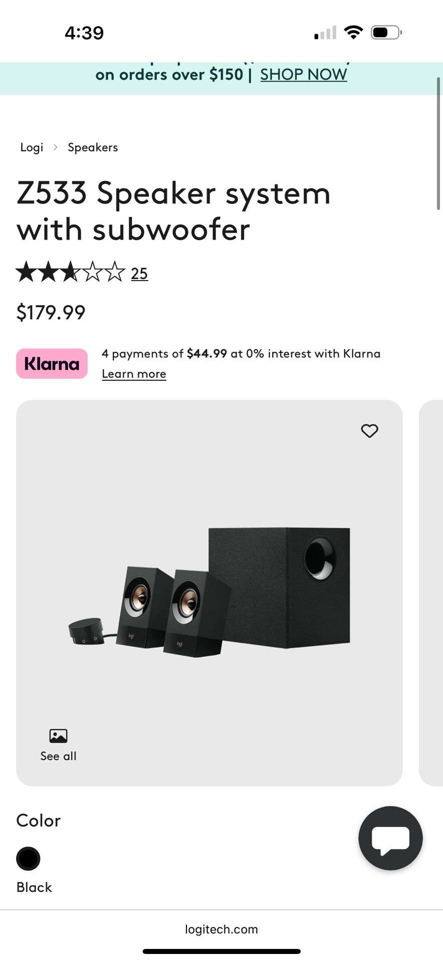Logitech Speaker System With Subwoofer