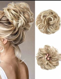 1pc Messy High Bun, Suitable For Women And Girls, 6 Inch Synthetic Wavy Curly Ponytail, Suitable For Long Hair Women And Girls