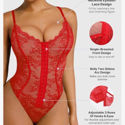 SHAPELLX Women's Lace Bodysuit Tummy Control Backless One Piece Body Suit