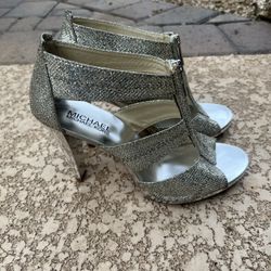 Michael Kors Sparkly Silver Heels (Size 7) 