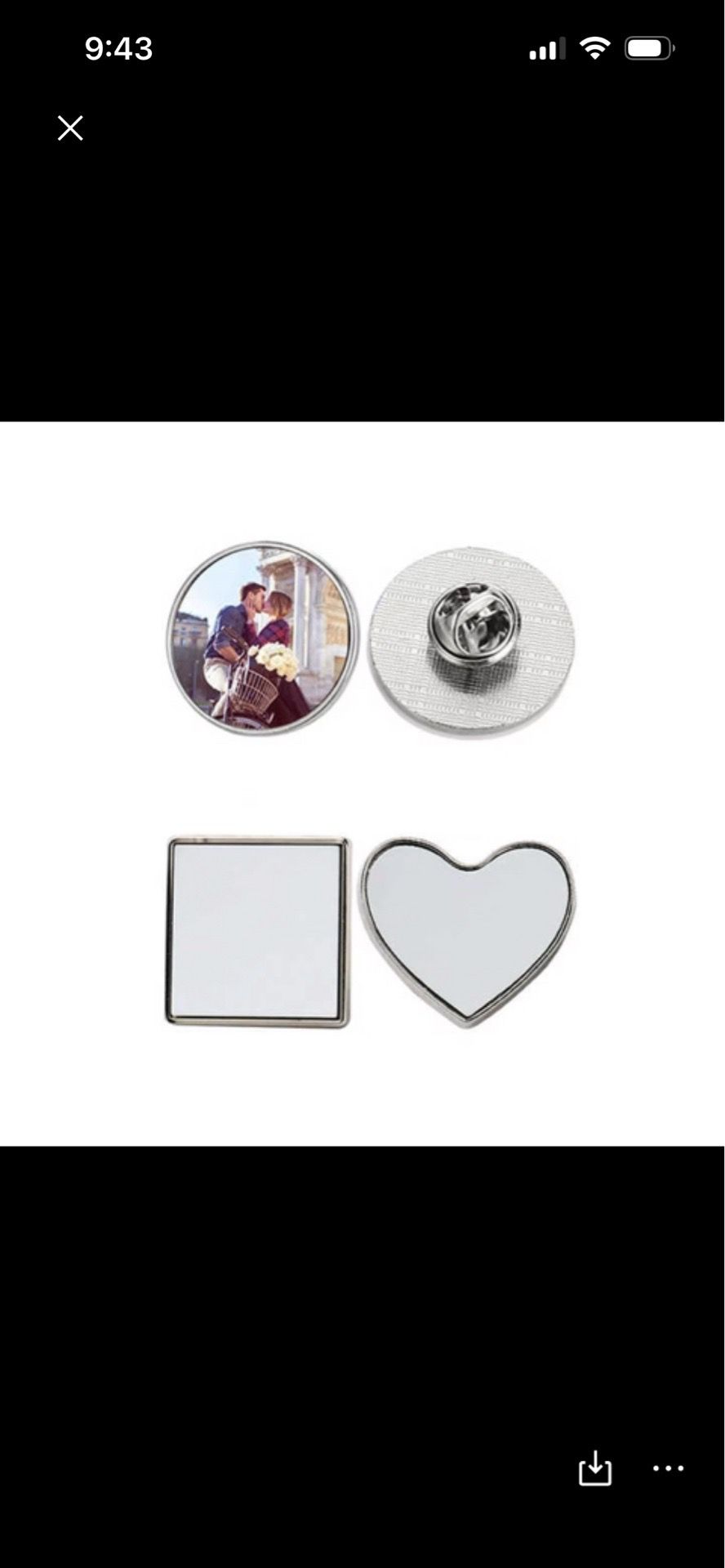 Sublimation pins blank
