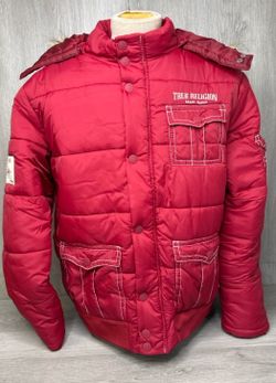 True Religion Big T Fur Hood Puffer Jacket 108746 Size Xl (A1D035139)