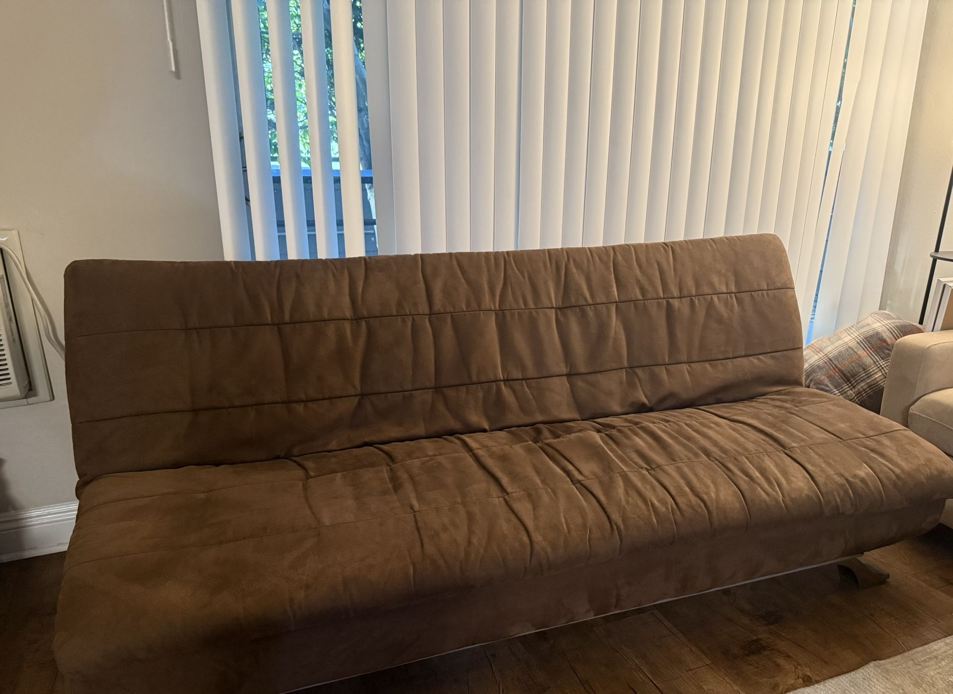 Brown Futon Sofa Bed – Full Size Sleeper