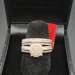 10kt Whitegold Diamond Ring With Band 