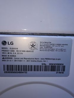 LG gas dryer