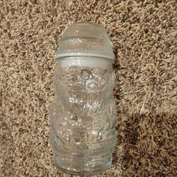 Vintage Libbey glass Santa Claus candy